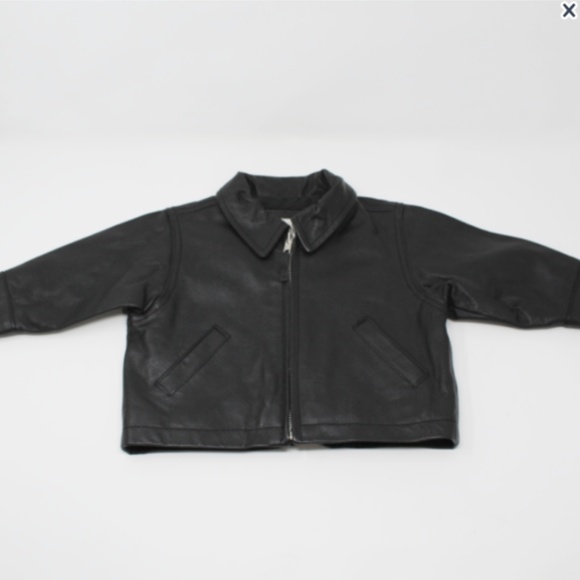 infant black leather jacket